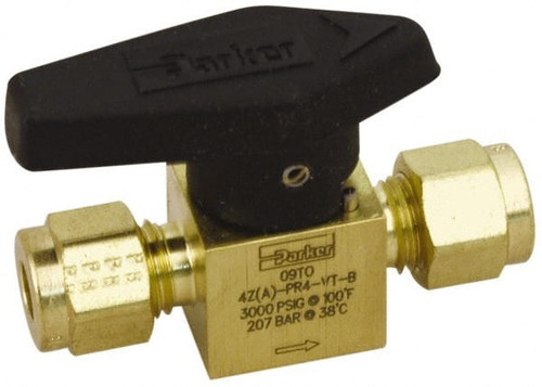 PARKER 2Z-PR4-VT-B 1/8" PIPE, 3,000 PSI WOG RATING, BRASS, 