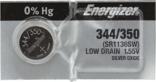 ENERGIZER 344-350TZ SIZE 344/350, SILVER OXIDE, BUTTON & COI