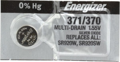 ENERGIZER 371-370TZ SIZE 371/370, SILVER OXIDE, BUTTON & COI