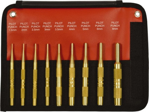 MAYHEW 61388 9 PC BRASS PILOT PUNCH SET (METRIC)