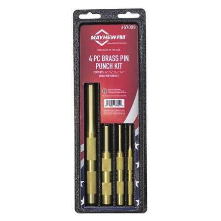 MAYHEW 67009 4 PC BRASS PIN PUNCH SET (SAE)