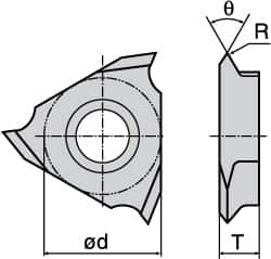 TUNGALOY 6805017 ON-EDGE THREADING INDEXABLE INSERT,PK10