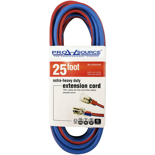 VALUE COLLECTION 73025WSBR 25', 14/3 GAUGE/CONDUCTORS, BLUE/RED OUT