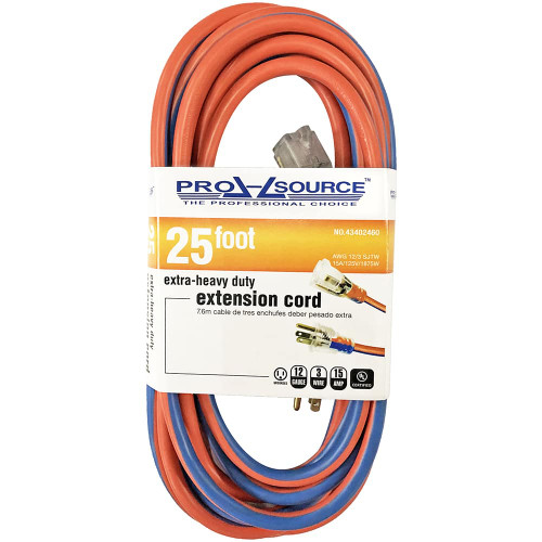 VALUE COLLECTION 74025WSOB 25', 12/3 GAUGE/CONDUCTORS, ORANGE/BLUE 
