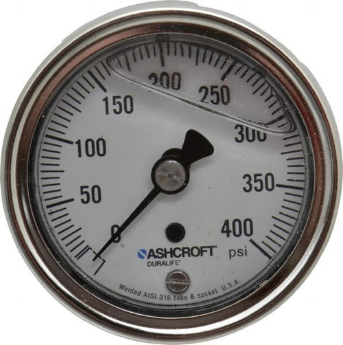 ASHCROFT 83187 2-1/2" DIAL, 1/4 THREAD, 0-400 SCALE RAN