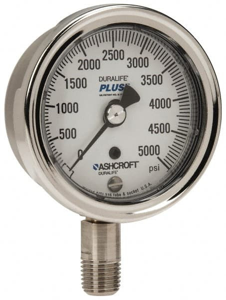 ASHCROFT 94234XLL 2-1/2" DIAL, 1/4 THREAD, 0-5,000 SCALE R