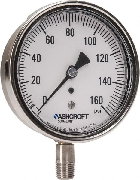 ASHCROFT 94339 3-1/2" DIAL, 1/4 THREAD, 0-160 SCALE RAN