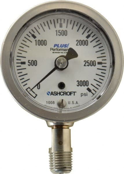 ASHCROFT 94463XLL 2-1/2" DIAL, 1/4 THREAD, 0-3,000 SCALE R