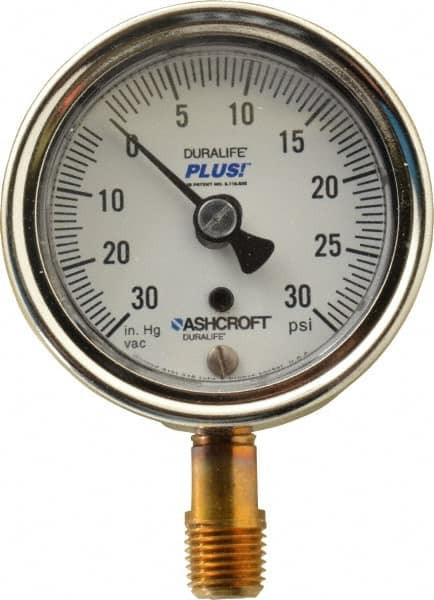 ASHCROFT 94578XLL 2-1/2" DIAL, 1/4 THREAD, 30-0-30 SCALE R