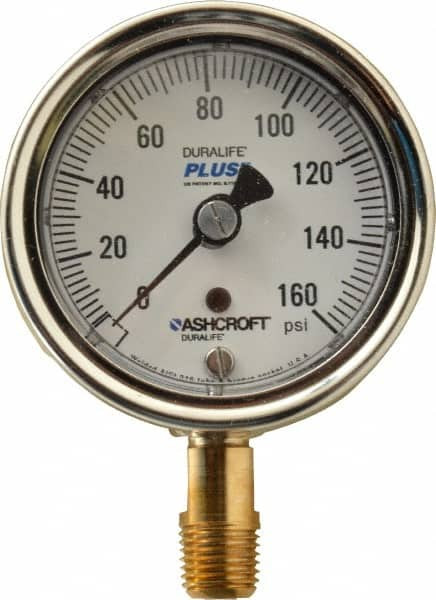 ASHCROFT 94583XLL 2-1/2" DIAL, 1/4 THREAD, 0-160 SCALE RAN