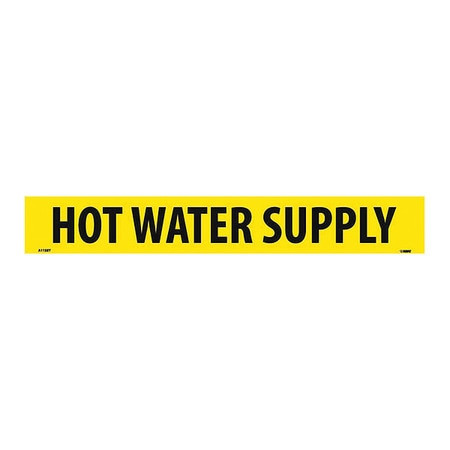 NMC A1138Y PIPE MARKER WITH HOT WATER SUPPLY LEGEND