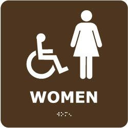 NMC ADA5WBR WOMEN, 8" WIDE X 8" HIGH, PLASTIC SIGN