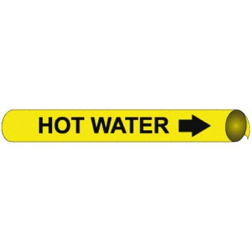 NMC B4061 PIPE MARKER WITH HOT WATER LEGEND AND AR