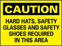 NMC C160AC CAUTION - HARD HATS, SAFETY GLASSES, SAF