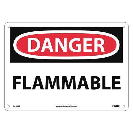 NMC D126AB DANGER - FLAMMABLE, ALUMINUM FIRE SIGN