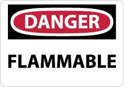 NMC D126R DANGER - FLAMMABLE, PLASTIC FIRE SIGN