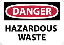 NMC D140A DANGER - HAZARDOUS WASTE, 7" LONG X 10" 
