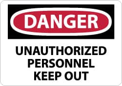 NMC D143A DANGER - UNAUTHORIZED PERSONNEL - KEEP O