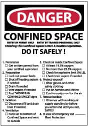 NMC D167P DANGER - CONFINED SPACE - ENTER BY PERMI