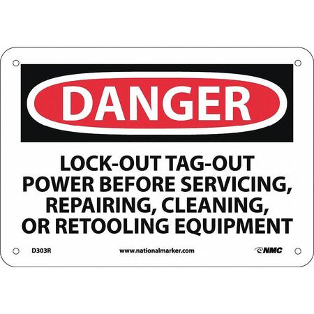 NMC D303R DANGER - LOCK OUT, TAG-OUT POWER BEFORE 