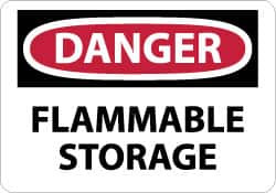 NMC D534PB DANGER - FLAMMABLE STORAGE, 10" LONG X 1