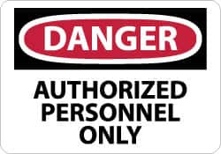 NMC D9PB "DANGER - AUTHORIZED PERSONNEL ONLY", 10
