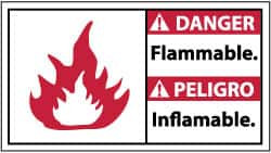 NMC DBA7R DANGER - FLAMMABLE, PLASTIC FIRE SIGN