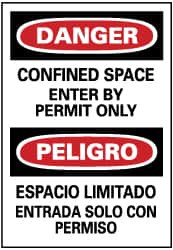 NMC ESD162PC DANGER - CONFINED SPACE - ENTER BY PERMI