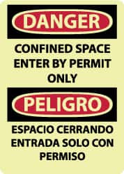 NMC GESD101PB DANGER - CONFINED SPACE - ENTER BY PERMI
