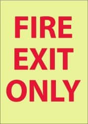 NMC GL139RB FIRE EXIT ONLY, PLASTIC FIRE SIGN