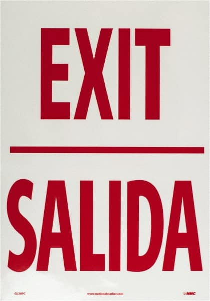 NMC GL30PC EXIT, PRESSURE SENSITIVE VINYL EXIT SIGN