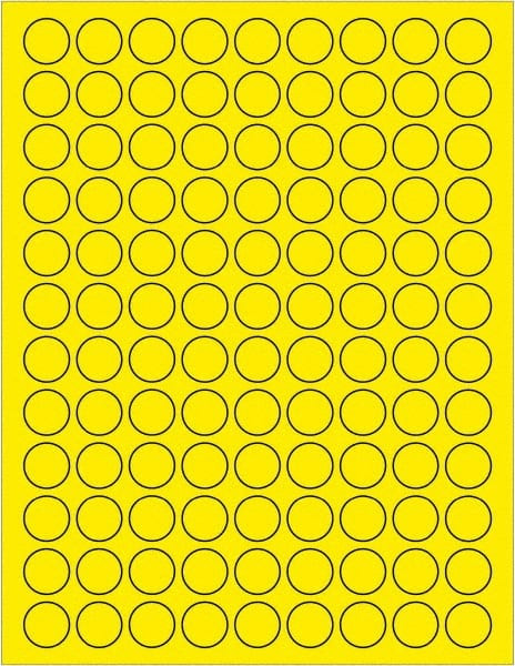 TAPE LOGIC LL190YE 3/4" FLUORESCENT YELLOW CIRCLE LASER LAB