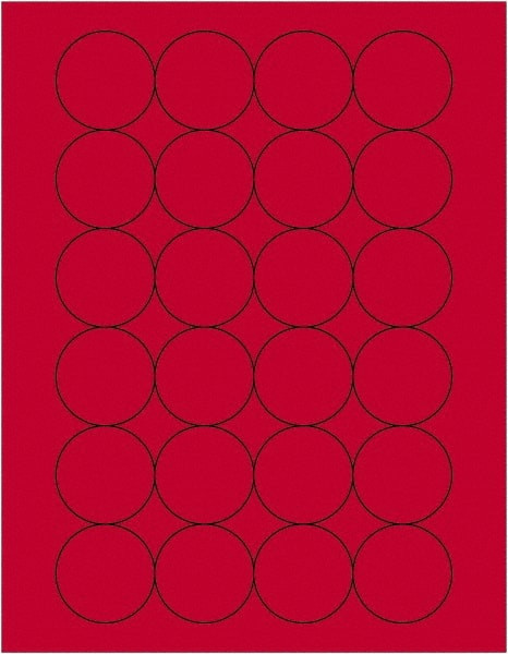 TAPE LOGIC LL196RD 1 2/3" FLUORESCENT RED CIRCLE LASER LABE