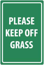 NMC M112G PLEASE KEEP OFF GRASS, 18" LONG X 12" WI