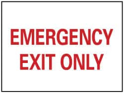 NMC M34P EMERGENCY EXIT ONLY, PRESSURE SENSITIVE 