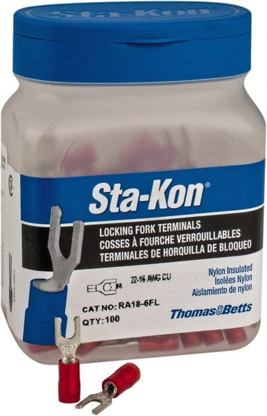 THOMAS & BETTS RA18-6FL #6 STUD, 22 TO 16 AWG COMPATIBLE, PARTIA