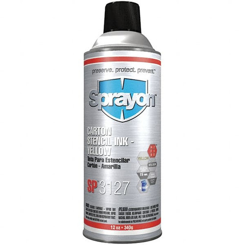 SPRAYON SC3127000 STENCIL INK,AEROSOL CAN,YELLOW,12 OZ.