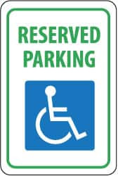 NMC TM87H "RESERVED PARKING," HANDICAPPED SYMBOL, 