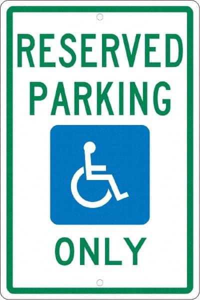 NMC TMS318H RESERVED PARKING ONLY, HANDICAP SYMBOL, 