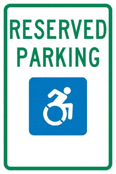 NMC TMS326G RESERVED PARKING, HANDICAP SYMBOL, 12" W