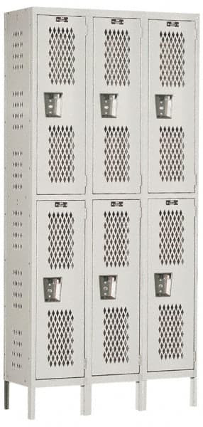 HALLOWELL U3588-2HDV-PT 6 DOOR, 2 TIER, HEAVY-DUTY VENTILATED WA