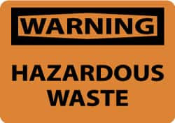NMC W426AB WARNING - HAZARDOUS WASTE, 10" LONG X 14