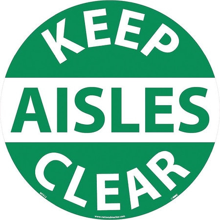 NMC WFS12 "KEEP AISLES CLEAR" ADHESIVE-BACKED FLOO
