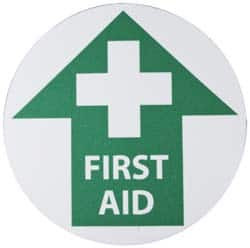 NMC WFS6 "FIRST AID" ADHESIVE-BACKED FLOOR SIGN