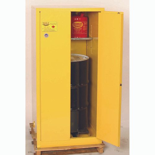 EAGLE MFG 1926X VERTICAL DRUM CABINET,55 GAL.,YELLOW