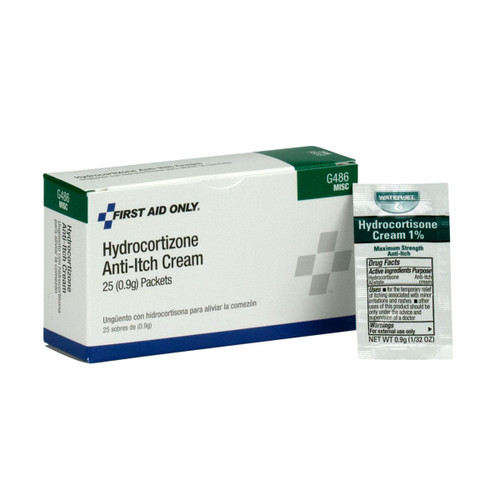 ACME UNITED G486 FIRST AID ONLY HYDROCORTISONE CREAM, 25/