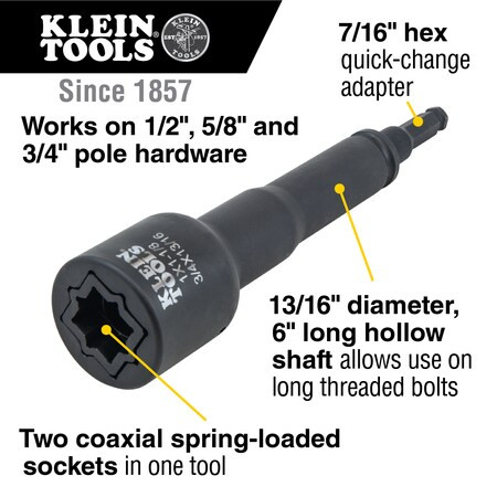 KLEIN TOOLS NRHD4 4-IN-1 SQUARE IMPACT SOCKET