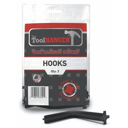 TOOLHANGER 5003 HOOK HANGER BLACK 10 LB CAPACITY PK3
