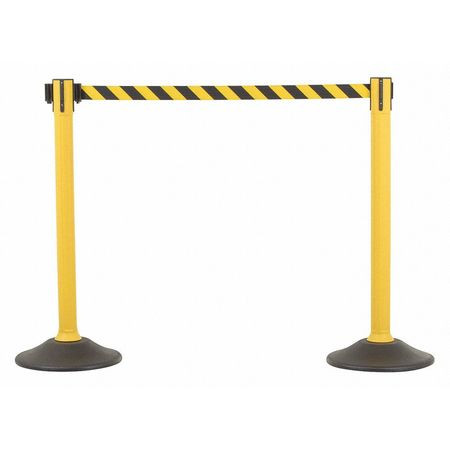 US WEIGHT U2055CYB BARRIER POST WITH BELT HDPE YELLOW PR