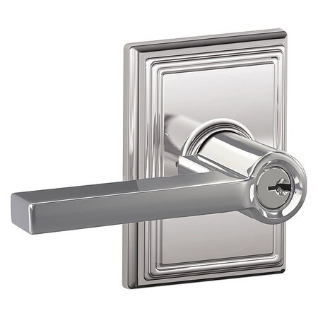 SCHLAGE F51A LAT 625 ADD LEVER LOCKSET BRIGHT CHROME ENTRANCE